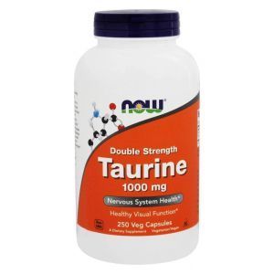 Таурин, Taurine, Now Foods, двойная сила, 1000 мг, 250 вегетарианских капсул
