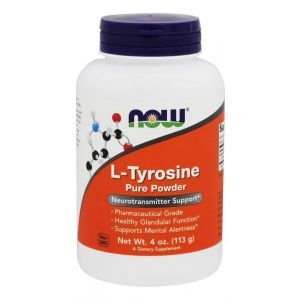 Тирозин, L-Tyrosine, Now Foods, порошок, 113 грамм