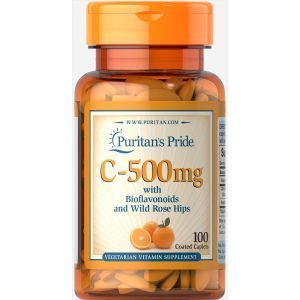 Витамин С и биофлавоноидами, Vitamin C-500 Rose Hips Time, Puritan's Pride, 500 мг, 100 капсул 