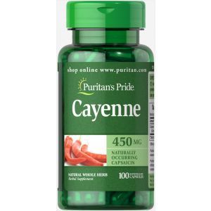 Кайенский перец, Cayenne, Puritan's Pride, 450 мг, 100 капсул