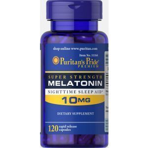 Мелатонин, Melatonin 10 mg, Puritan's Pride, 120 капсул