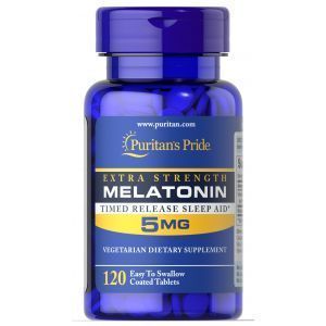 Мелатонин, Melatonin 5 mg, Puritan's Pride, 120 таблеток (медленного высвобождения)