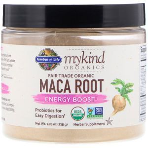 Maca Root, Garden of Life, MyKind Organics, Organic, Energy Booster, 225 გ