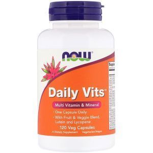 Мультивитамины, Daily Vits, Multi Vitamin & Mineral, Now Foods, 120 капсул