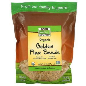 Органические золотые семена льна, Now Foods, 907 г