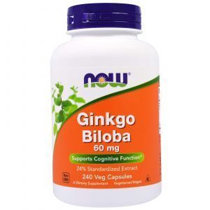 Ginkgo Biloba, Now Foods, 60 მგ, 240 მცენარეული კაფსულა
