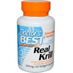 Krill Oil, Real Krill, Doctor's Best, 350 მგ, 60 კაფსულა