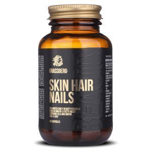 Витамины для волос, кожи и ногтей, Skin, Hair, Nails, Grassberg, 60 капсул
