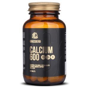 Кальций з витаминами D3, K1 и цинком, Calcium 600, Grassberg, 60 таблеток