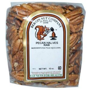 Орехи пекан, сырые половинки, Pecan Halves, Bergin Fruit and Nut Company, 340 г