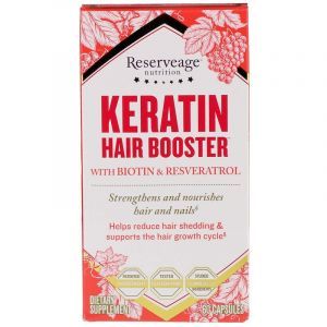 Комплекс для волос и ногтей, Keratin Hair Booster, ReserveAge Nutrition, 60 капсул