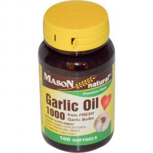 Чесночное масло, Mason Vitamins, 1000, 100 капсул