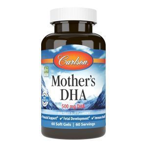 Докозагексаеновая кислота (ДГК) для кормящих мам, Mother's DHA, Carlson Labs, 500 мг, 60 гелевых капсул
