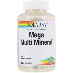 Мультиминералы, большой комплекс, Multi Mineral, Solaray, 200 капсул (Default)