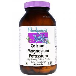 Кальций Магний Калий, Calcium Magnesium Potassium, Bluebonnet Nutrition, 180 капсул (Default)