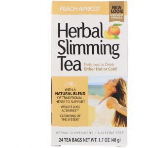 Чай для похудения (персик-абрикос), Herbal Slimming Tea, 21st Century, без кофеина, 24 пак. (45 г) (Default)