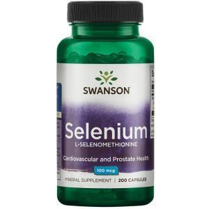 Селен (L-Селенометионин), Selenium, Swanson, 100 мкг, 200 капсул