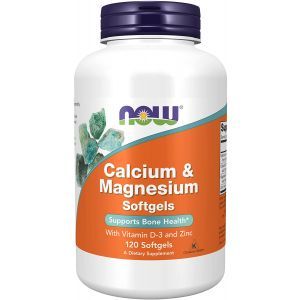 Кальций и магний, Calcium & Magnesium, Now Foods, с витамином D-3 и цинком, 120 гелевых капсул

