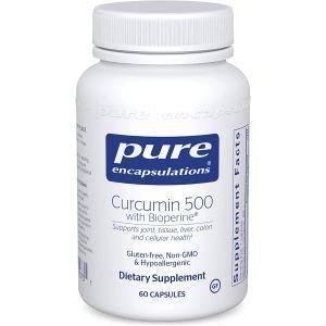 Куркумин с биоперином, Curcumin with Bioperine®, Pure Encapsulations, антиоксиданты для поддержания хорошего здоровья, 500 мг, 60 капсул