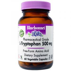 L-триптофан, L-Tryptophan, Bluebonnet Nutrition, 500 мг, 60 капсул (Default)
