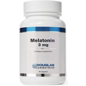 მელატონინი, მელატონინი, დუგლას ლაბორატორიები, მხარს უჭერს ძილის/გაღვიძების ციკლებს, 3 მგ, 60 კაფსულა