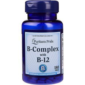 Витамины группы В, Vitamin B-Complex and Vitamin B-12, Puritan's Pride, 90 таблеток 