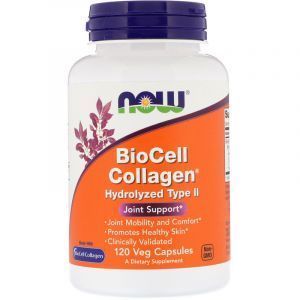 BioSil Collagen Type II, BioCell Collagen, Now Foods, Hydrolyzed, 120 კაფსულა