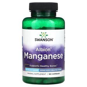 Марганец, Albion Manganese, Swanson, 40 мг, 180 капсул