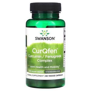 Куркумин и пажитник, Curcumin/Fenugreek Complex, Swanson, комплекс, стандартизированный, 500 мг, 60 растительных капсул