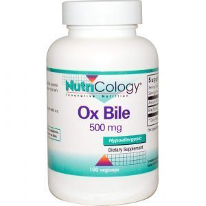 Экстракт бычьей желчи (Ox Bile), Nutricology,  500 мг, 100 капсул