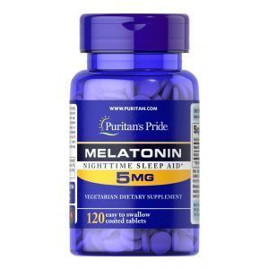 Мелатонин, Melatonin, Puritan's Pride, высокоэффективный, 5 мг, 120 таблеток
