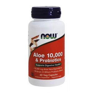 Алоэ вера 10000 и пробиотики, Aloe & Probiotics, Now Foods, 60 капс