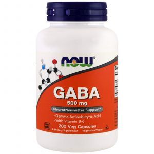 ГАМК природный успокаивающий эффект, GABA, Now Foods, 200 капс