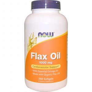 Льняное масло, Flax Oil, Now Foods, 1000 мг, 250 гелевых кап