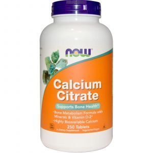 Цитрат кальция, Calcium Citrate, Now Foods, 250 табле