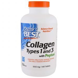 Коллаген 1 и 3 типа, Collagen Types 1 & 3, Doctor's Best, 1000 мг, 540 таблето