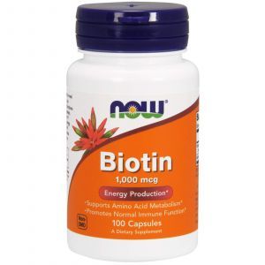Биотин, Biotin, Now Foods, 1000 мкг, 100 капсу