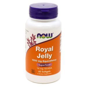 Маточное молочко, Royal Jelly, Now Foods, 1000 мг, 60 гелевых кап