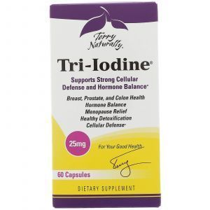 Йод, Tri-Iodine, EuroPharma, 25 мг, 60 капсул