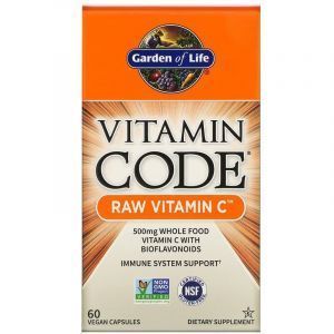 Сырой Витамин С, Raw Vitamin C, Garden of Life, Vitamin Code, 60 капсул