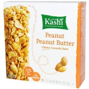 Батончики из мюслей с арахисом,(Chewy Granola Bars, Peanut Peanut Butter), Kashi, 6-2 шт.