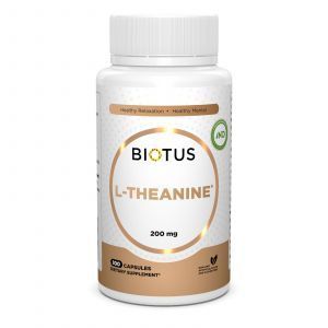 L-теанин, L-Theanine, Biotus, 200 мг, 100 капсул