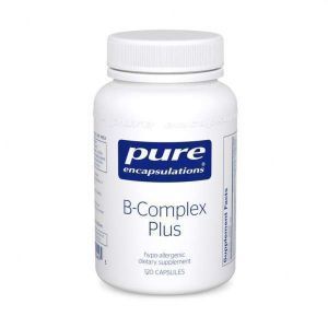Витамин группы B (сбалансированная витаминная формула), B-Complex Plus, Pure Encapsulations, для поддержки роста красных кровяных телец, неврологического и психологического здоровья, сердечно-сосудистой системы, уровня энергии и зрения, 120 капсул
