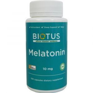 Мелатонин, Melatonin, Biotus, 10 мг, 100 капсул