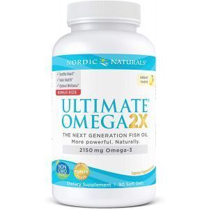 Омега 2X, Ultimate Omega 2X, Nordic Naturals, 2150 мг, 90 капсул
