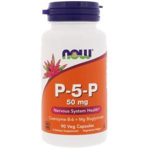 P-5-P პირიდოქსალ-5-ფოსფატი მაგნიუმით, Now Foods, 50 მგ, 90 მცენარეული კაფსულა