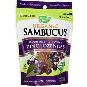 Черная бузина, Sambucus, Nature's Way, органик, 24 конфеты