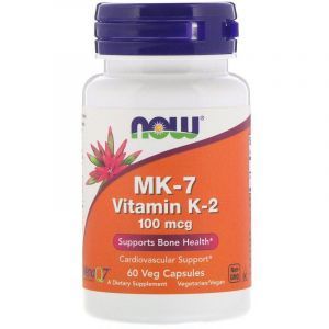 Витамин К2, МК-7 Vitamin K-2, Now Foods, 100 мкг, 60 капсул