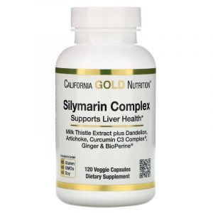 Силимарин (расторопша), Silymarin Complex, California Gold Nutrition, для печени, 300 мг, 120 капсул