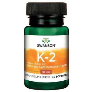 Витамин К2, Ultra Natural Vitamin K2, Swanson, 100 мкг, 30 гелевых капсул